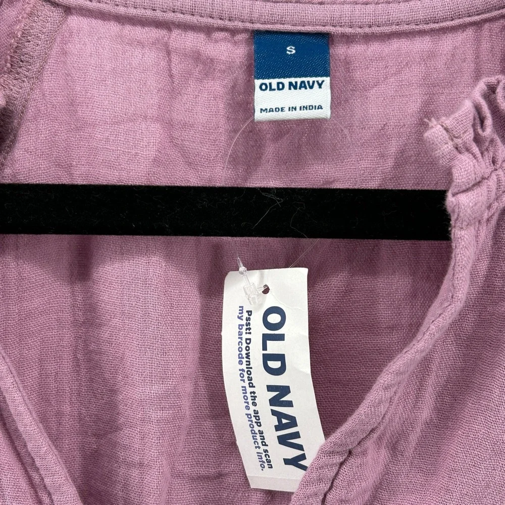 Old Navy Cotton Gauze Babydoll Mini Swing Dress Dusty Rose Lilac Small NWT Boho‎